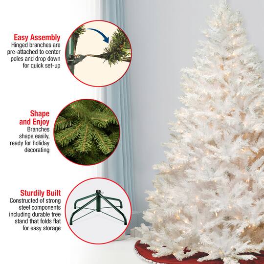 6.5ft. Pre-Lit Winchester White Pine Artificial Christmas Tree, Clear Lights